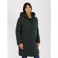 Куртка  , женская зимняя, силуэт прямой, размер 58, зеленый Gevito