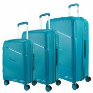 Умный чемодан , 3 шт., полипропилен, износостойкий, увеличение объема, опорные ножки на боковой стенке, ребра жесткости, рифленая поверхность, 144 л, размер S/M/L, мультиколор Impreza