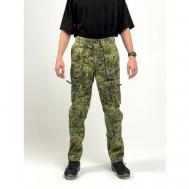 Брюки чинос  летние, милитари, прямой силуэт, карманы, размер 48-50 170-176, зеленый IDCOMPANY
