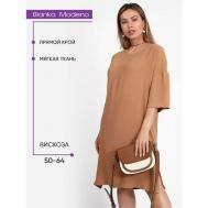 Платье , прямой силуэт, размер 58, коричневый Bianka Modeno