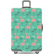 Чехол для чемодана  nicetrip_flamingo_M, размер M, розовый, зеленый Ledcube