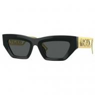 Солнцезащитные очки , кошачий глаз, оправа: металл, для женщин, черный Versace