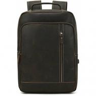 Рюкзак  планшет  BP-0052, натуральная кожа, отделение для ноутбука, вмещает А4, внутренний карман, коричневый Camelbags