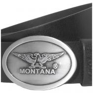 Ремень , размер 130, черный, серебряный Montana