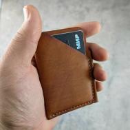 Кредитница  ACH01, натуральная кожа, 2 кармана для карт, 6 визиток, бежевый Saffa