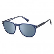 Солнцезащитные очки  PLD 4117/G/S/X ZX9 XN, овальные, оправа: пластик, с защитой от УФ, поляризационные, зеркальные, для мужчин, голубой Polaroid