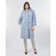 Пальто , норка, силуэт прямой, размер 36, голубой Manakas Frankfurt