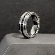 Кольцо , размер 21, серебряный, черный Carraji