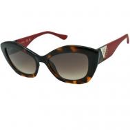 Солнцезащитные очки , кошачий глаз, с защитой от УФ, градиентные, для женщин, коричневый Guess