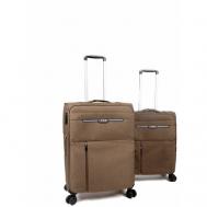 Комплект чемоданов , текстиль, размер M/L, коричневый Leegi