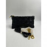 Сумка  клатч  повседневная, внутренний карман, регулируемый ремень, черный Albert&Gloria