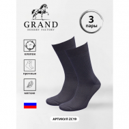 Мужские носки , 3 пары, высокие, износостойкие, усиленная пятка, антибактериальные свойства, размер 41/46, черный Гранд