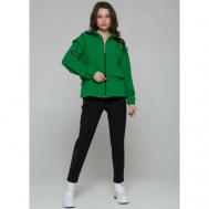 Костюм , олимпийка и брюки, спортивный стиль, полуприлегающий силуэт, карманы, размер L, зеленый Bilcee