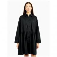 Платье-рубашка , повседневное, прямой силуэт, размер XL (46 IT), черный Emporio Armani
