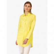 Блуза  , повседневный стиль, прилегающий силуэт, длинный рукав, без карманов, однотонная, размер 42, желтый Apart