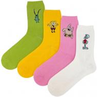 Носки , размер 41, розовый, желтый, белый, зеленый Country Socks
