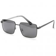 Солнцезащитные очки , прямоугольные, оправа: металл, поляризационные, для женщин, черный Keddo