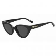 Солнцезащитные очки , кошачий глаз, оправа: пластик, для женщин, черный Love Moschino