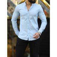Рубашка , размер 5XL, голубой SKOS Fashion