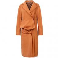 Пальто  , силуэт прилегающий, средней длины, размер 48, коричневый NUOVO BORGO