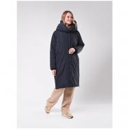 Куртка  , женская, демисезон/зима, силуэт прямой, водонепроницаемая, капюшон, карманы, подкладка, размер 42, синий Maritta