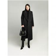 Пальто  , демисезон/зима, шерсть, силуэт прямой, размер XS(40), черный, серый BUBLIKAIM