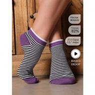 Женские носки  укороченные, размер 30-31, фиолетовый, черный LAMBONIKA