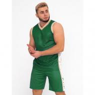 Форма  баскетбольная, шорты и майка, размер 52, зеленый CROSSSPORT