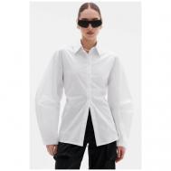 Блуза  , повседневный стиль, полуприлегающий силуэт, длинный рукав, размер M, белый TOPTOP
