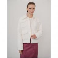 куртка  , демисезон/лето, силуэт свободный, карманы, для беременных, размер XL(54-56), белый Модный дом Виктории Тишиной