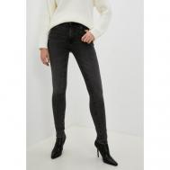 Джинсы скинни  , прилегающие, завышенная посадка, стрейч, размер 31/32, черный Pepe Jeans