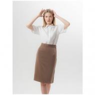 Блуза , повседневный стиль, свободный силуэт, короткий рукав, размер 44, белый SARTRIX