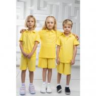 Комплект одежды , футболка и шорты, повседневный стиль, размер 104, желтый Miko Yumi