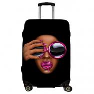 Чехол для чемодана , размер M, фиолетовый, коричневый LeJoy