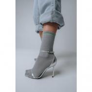 Женские носки  высокие, износостойкие, размер 23-25, серый, белый NL Textile Group