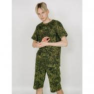 Пижама , футболка, шорты, пояс на резинке, трикотажная, размер 52, зеленый ARISTARHOV