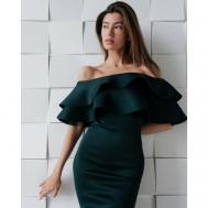 Платье прилегающее, миди, размер 44, зеленый Фабричная Турция
