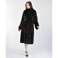 Пальто , норка, силуэт прямой, размер 40, черный Manakas Frankfurt