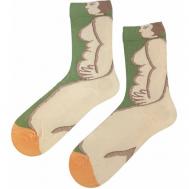 Носки , 1 пара, размер 36-41, зеленый, бежевый Country Socks