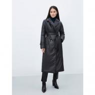 Пальто  , демисезон/зима, силуэт полуприлегающий, удлиненное, размер 46, черный ELECTRASTYLE