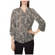 Блуза  , классический стиль, длинный рукав, размер 48, хаки Galar