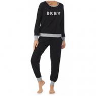 Пижама , размер L, черный DKNY