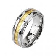 Кольцо , размер 21.5, серебряный, золотой Sharks Jewelry