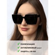 Солнцезащитные очки , прямоугольные, с защитой от УФ, поляризационные, градиентные, для женщин, черный ECOSKY