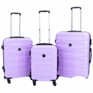 Комплект чемоданов , 3 шт., 91 л, размер S/M/L, белый, фиолетовый BAGS-ART