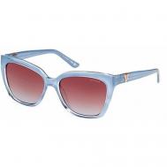 Солнцезащитные очки , кошачий глаз, с защитой от УФ, градиентные, для женщин, голубой Guess