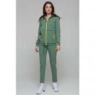 Костюм , олимпийка и брюки, повседневный стиль, свободный силуэт, карманы, капюшон, размер 50, зеленый Bilcee