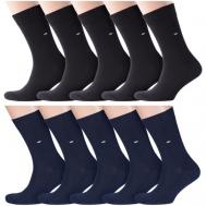 Мужские носки , 10 пар, классические, размер 25 (38-40), мультиколор RuSocks