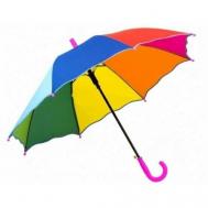 Зонт-трость полуавтомат, купол 90 см., мини-зонт, для девочек, мультиколор Радуга Детства