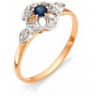 Кольцо АЙМИЛА, красное золото, 585 проба, бриллиант, сапфир, размер 17, синий, бесцветный Аймила